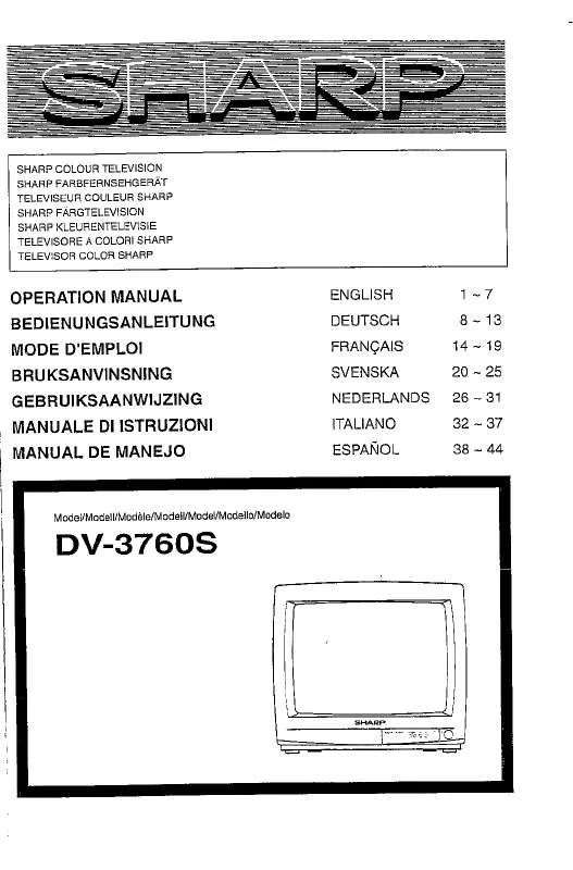 Mode d'emploi SHARP DV-3760S