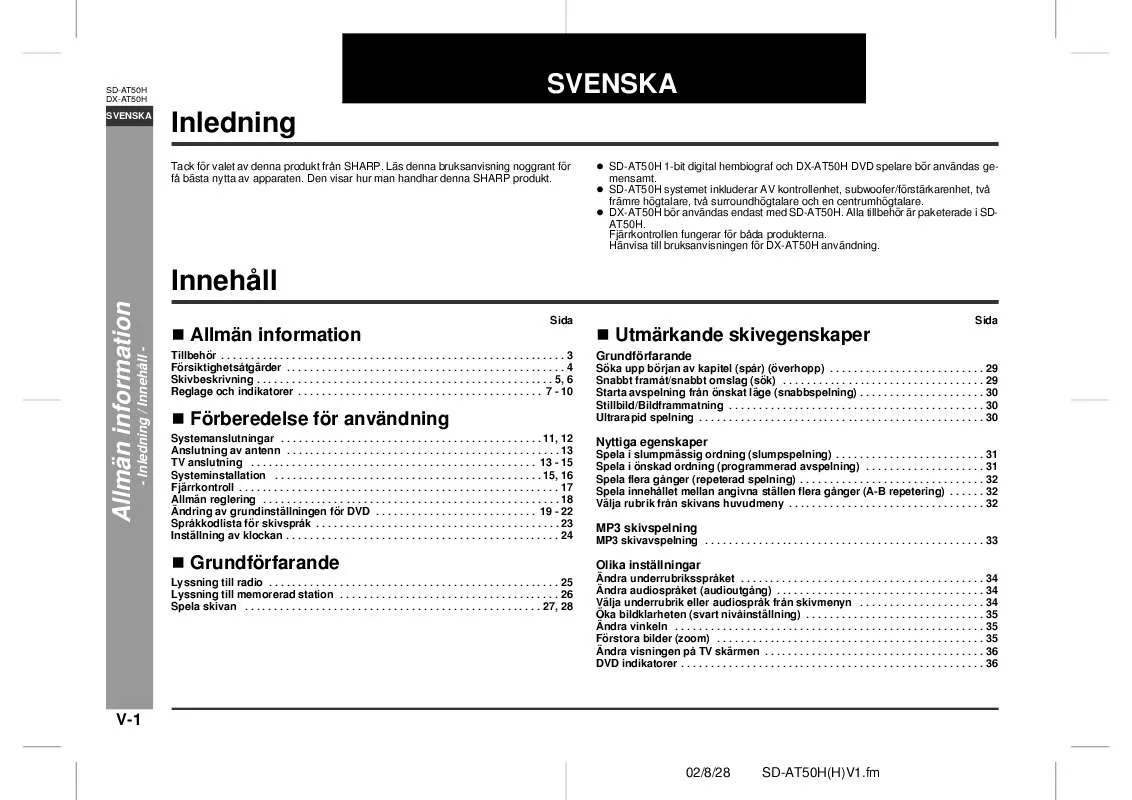 Mode d'emploi SHARP DX-AT50H