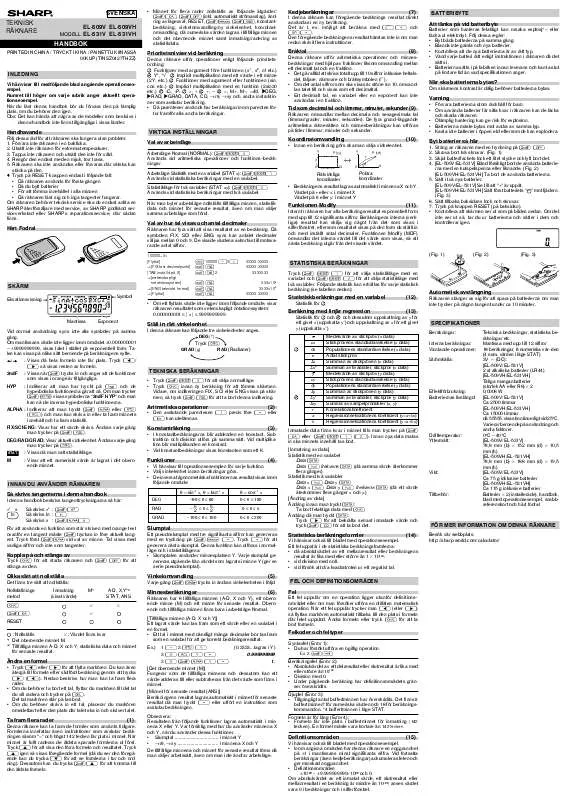 Mode d'emploi SHARP EL-509/531V/VH