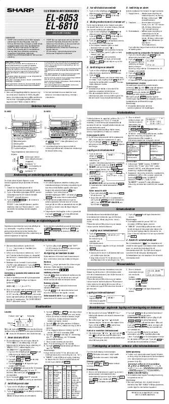 Mode d'emploi SHARP EL-6053