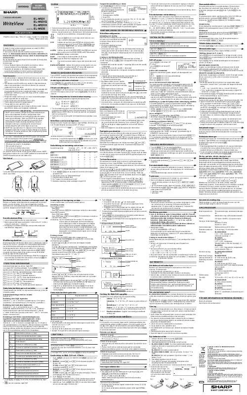 Mode d'emploi SHARP EL-W535