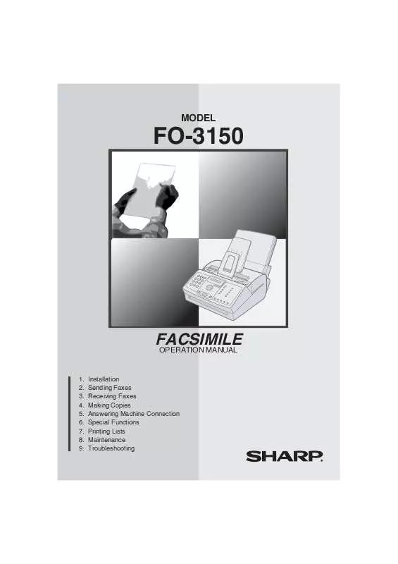 Mode d'emploi SHARP FO-3150