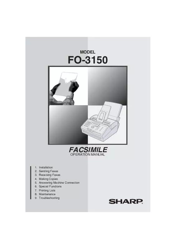 Mode d'emploi SHARP FO-3150SE