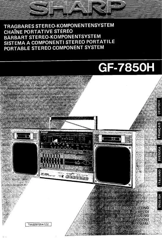 Mode d'emploi SHARP GF-7850H