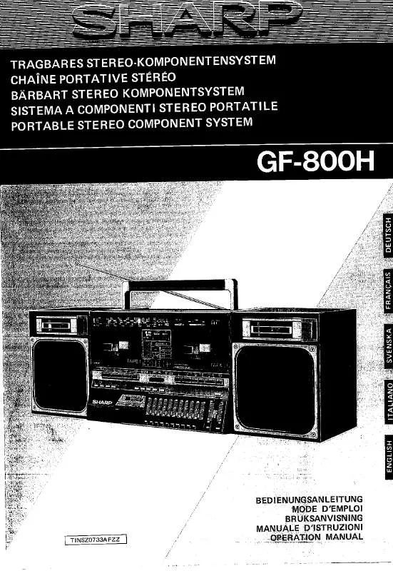 Mode d'emploi SHARP GF-800H