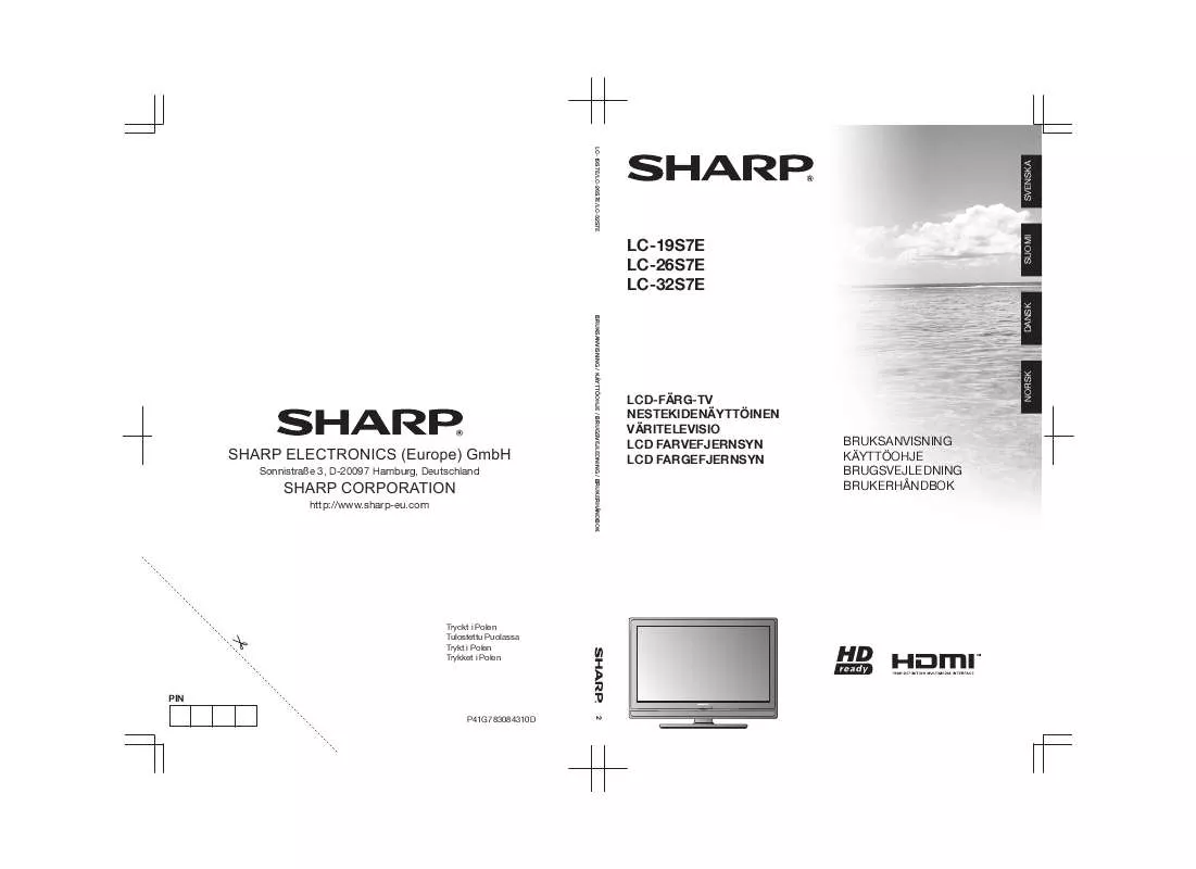 Mode d'emploi SHARP LC- 26S7E