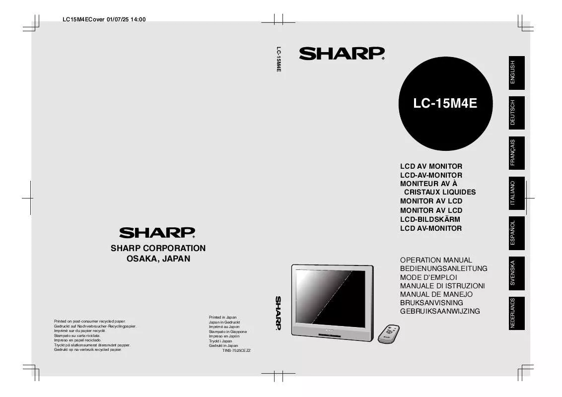 Mode d'emploi SHARP LC-15M4E