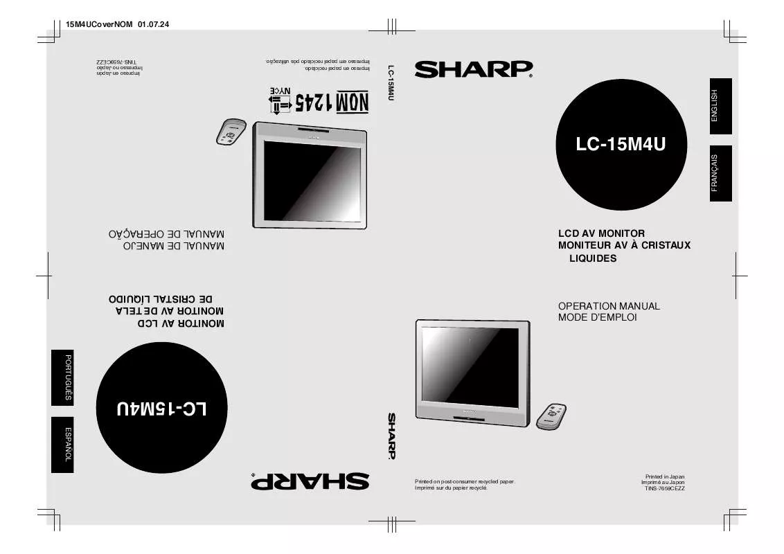 Mode d'emploi SHARP LC-15M4U