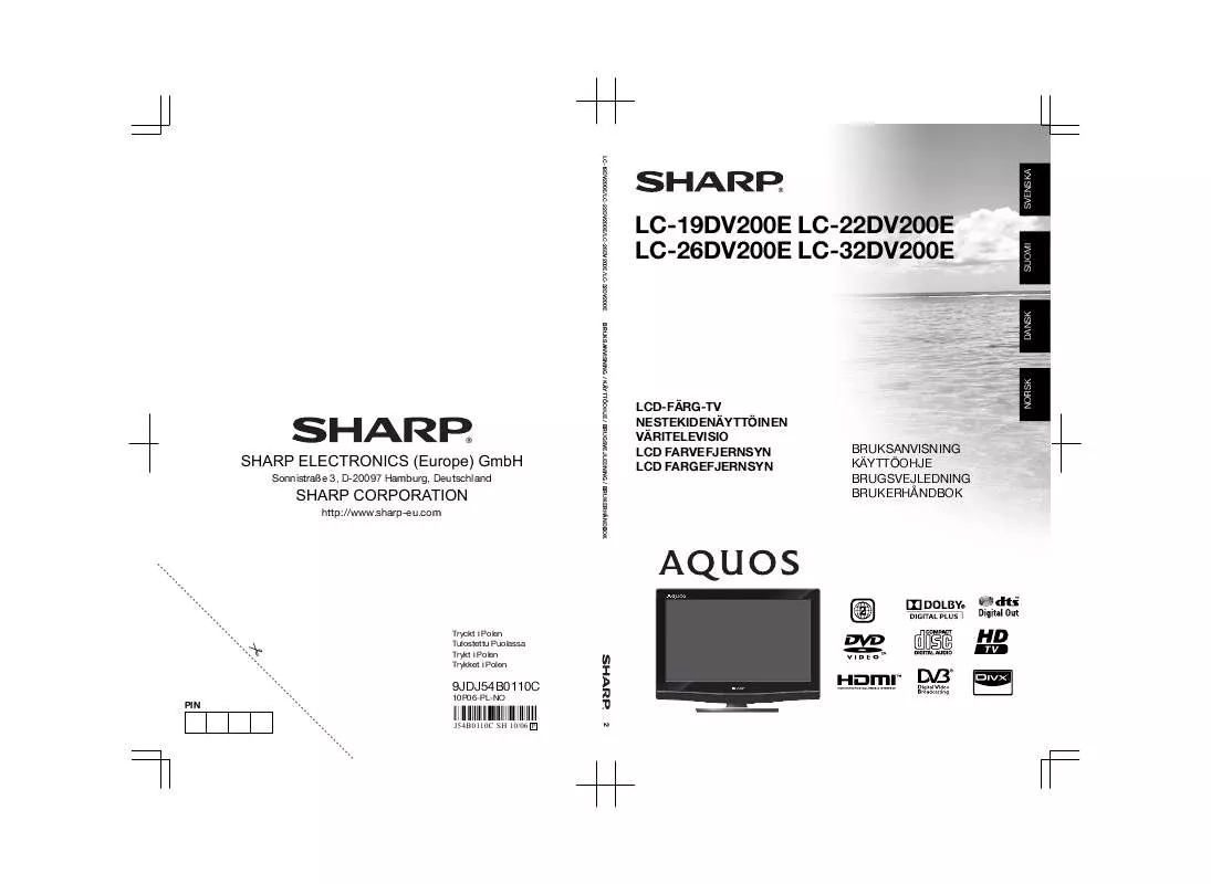 Mode d'emploi SHARP LC-22DV200E