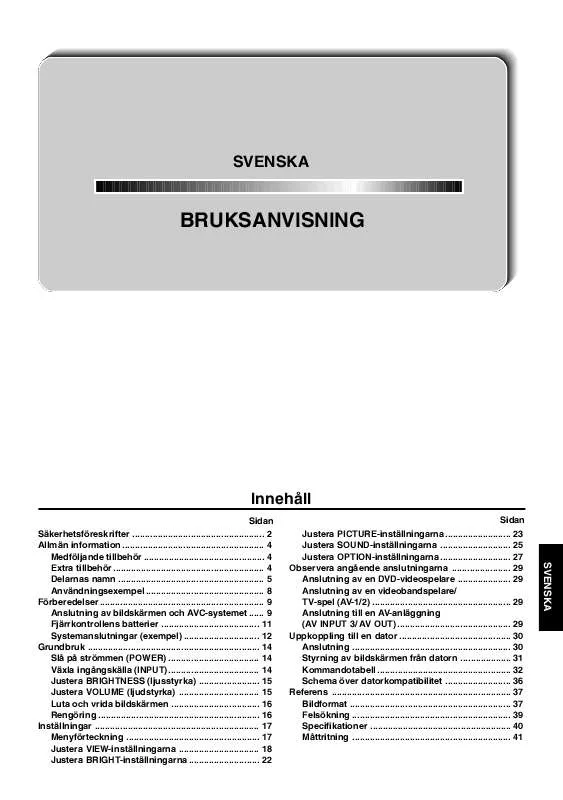 Mode d'emploi SHARP LC-28HM2E