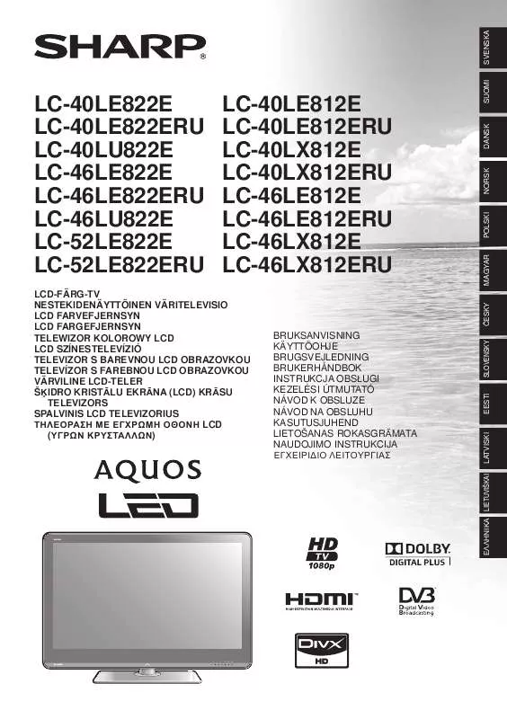 Mode d'emploi SHARP LC-40LE812E