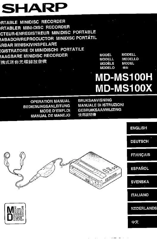 Mode d'emploi SHARP MD-MS100H