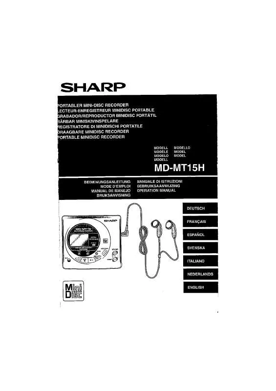 Mode d'emploi SHARP MD-MT15H