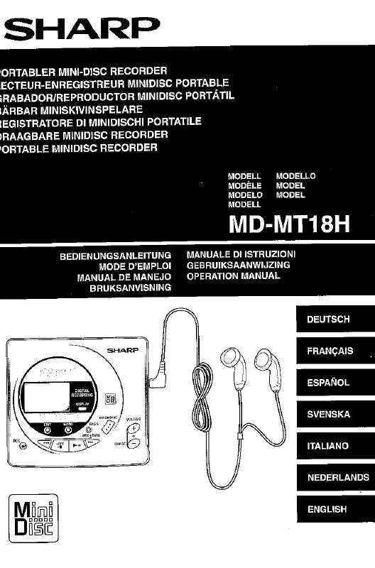 Mode d'emploi SHARP MD-MT18H