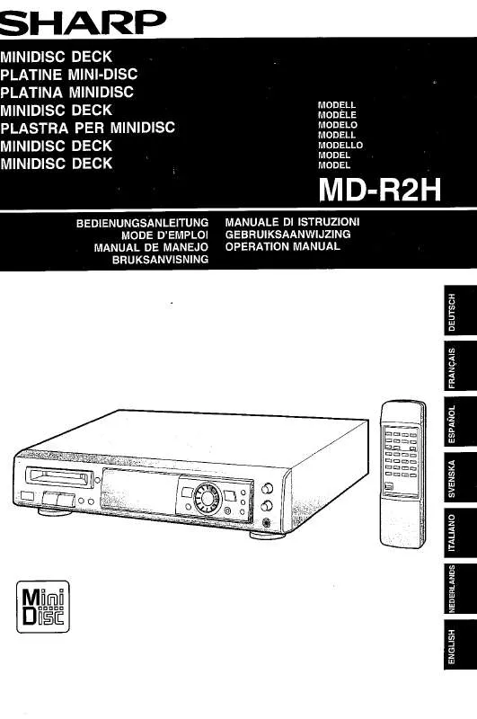 Mode d'emploi SHARP MD-R2H