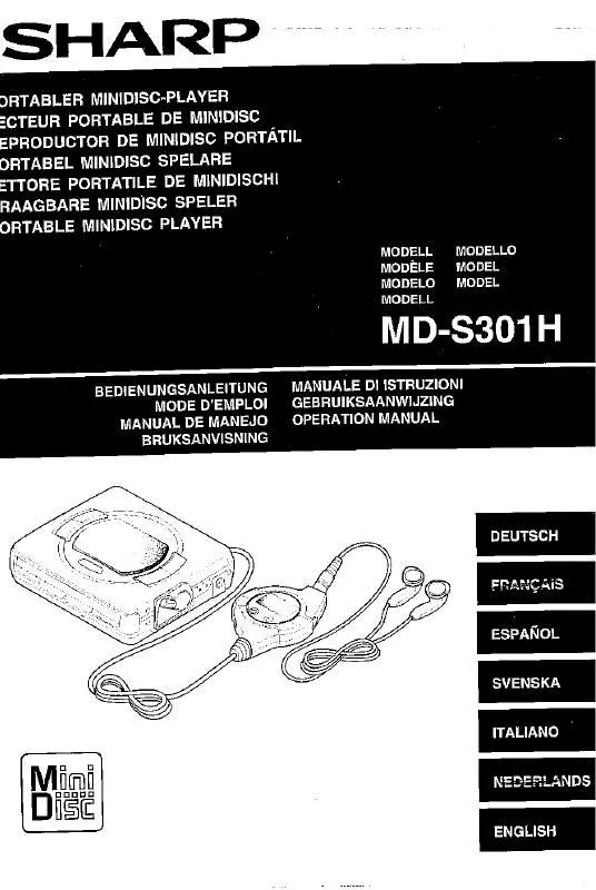 Mode d'emploi SHARP MD-S301H