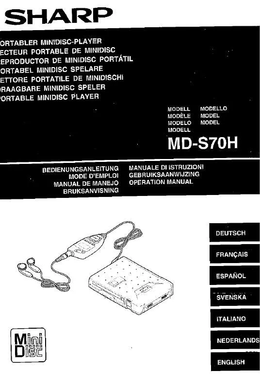 Mode d'emploi SHARP MD-S70H