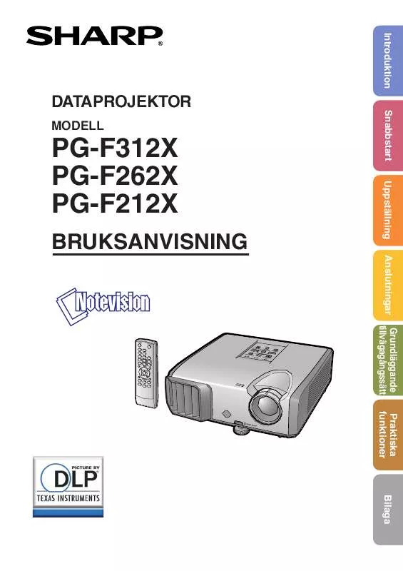 Mode d'emploi SHARP PG-F212X