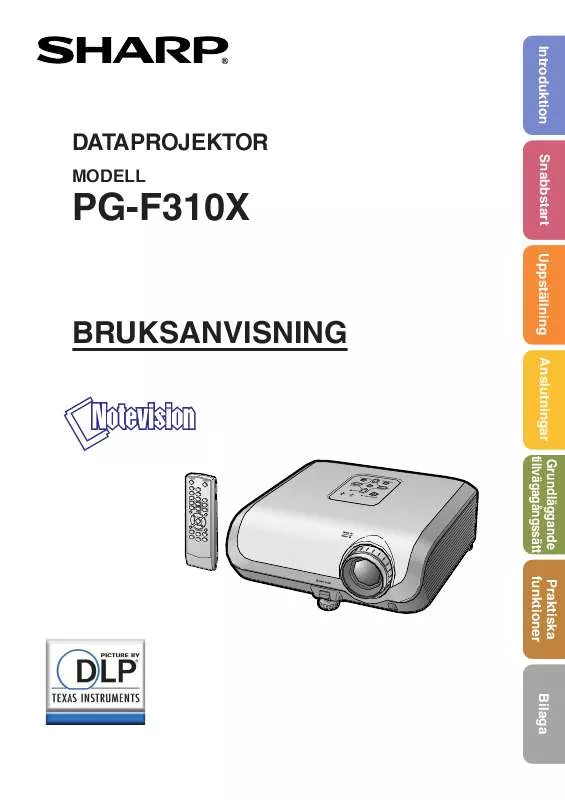 Mode d'emploi SHARP PG-F310X