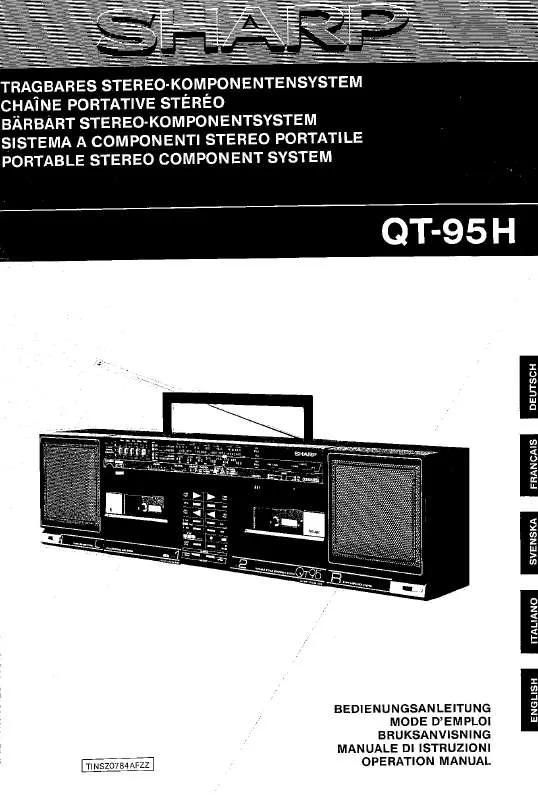 Mode d'emploi SHARP QT-95H