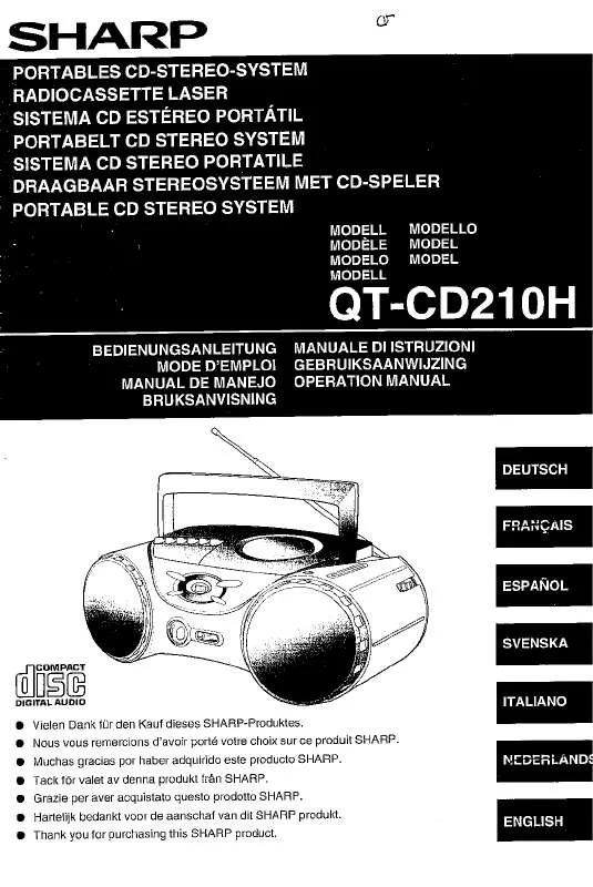 Mode d'emploi SHARP QT-CD210H