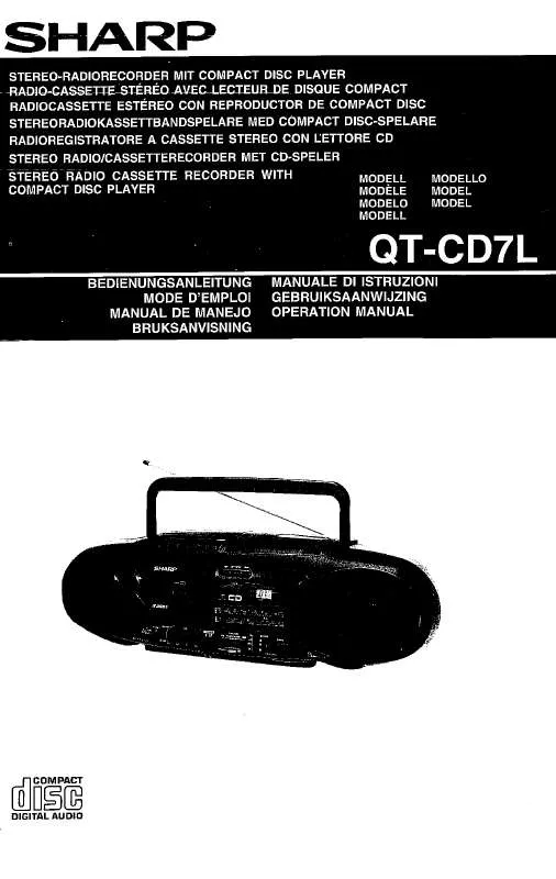 Mode d'emploi SHARP QT-CD7L