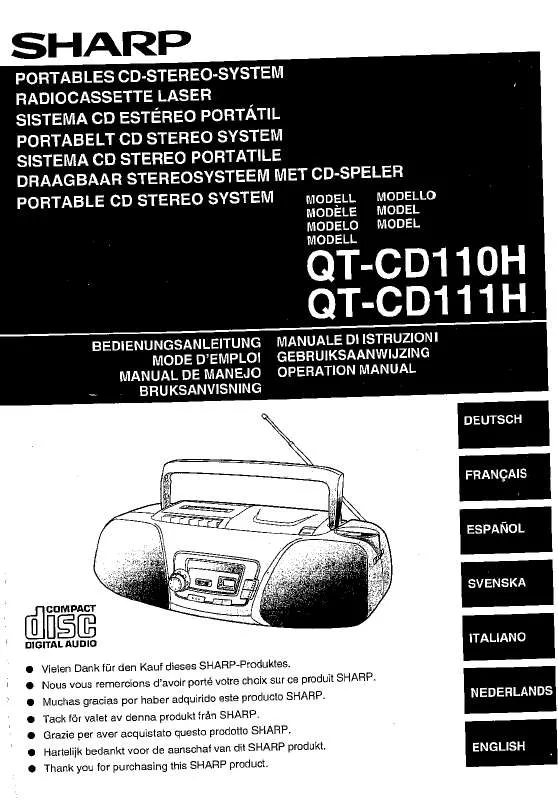 Mode d'emploi SHARP QT-CD111H