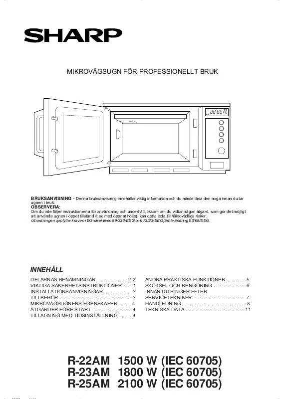 Mode d'emploi SHARP R-22