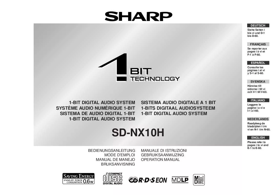 Mode d'emploi SHARP SD-NX10H