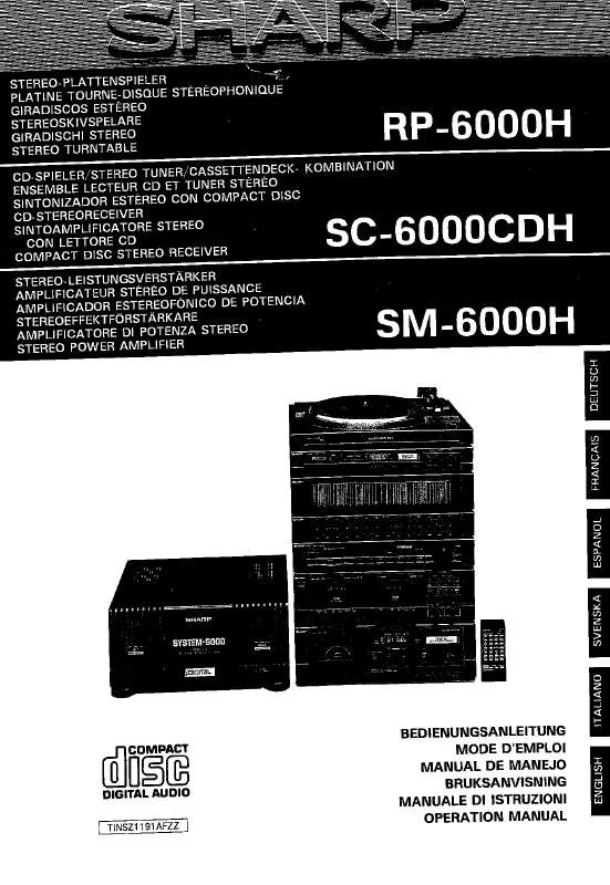 Mode d'emploi SHARP SM-6000H