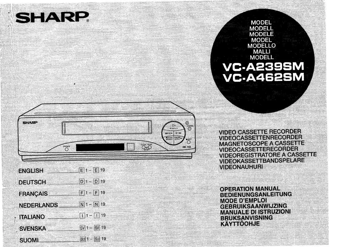 Mode d'emploi SHARP VC-A239SM