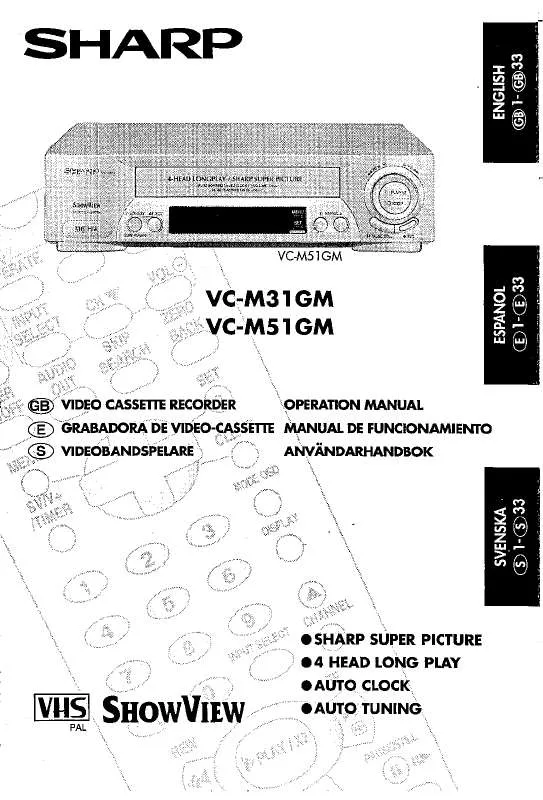Mode d'emploi SHARP VC-M31GM