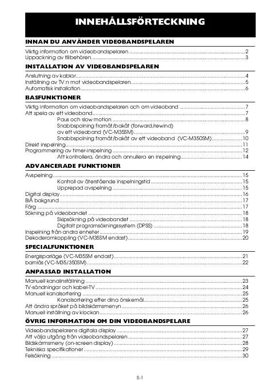 Mode d'emploi SHARP VC-M351SM