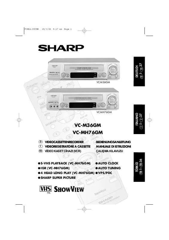 Mode d'emploi SHARP VC-MH76GM