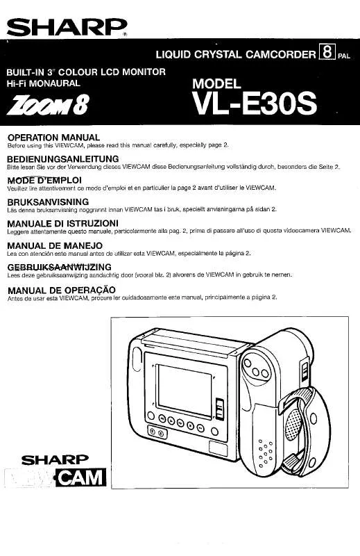 Mode d'emploi SHARP VL-E30S