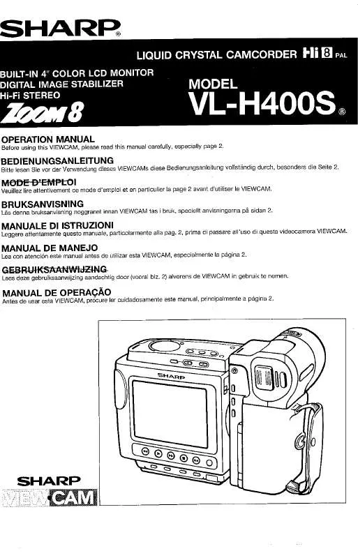 Mode d'emploi SHARP VL-H400S