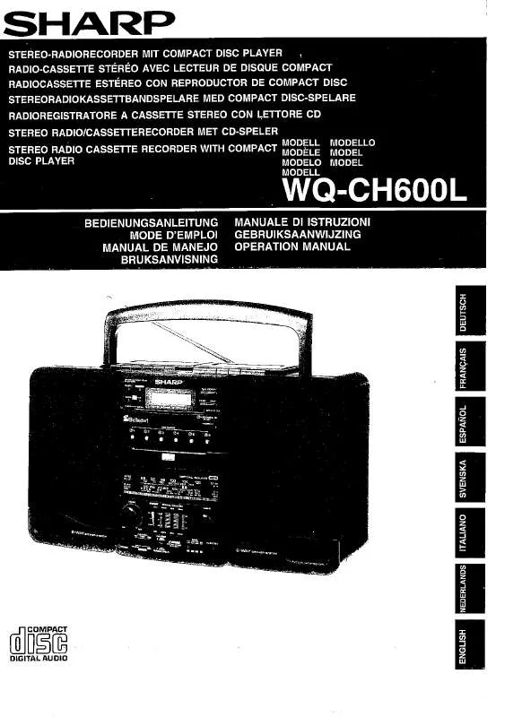 Mode d'emploi SHARP WQ-CH600L