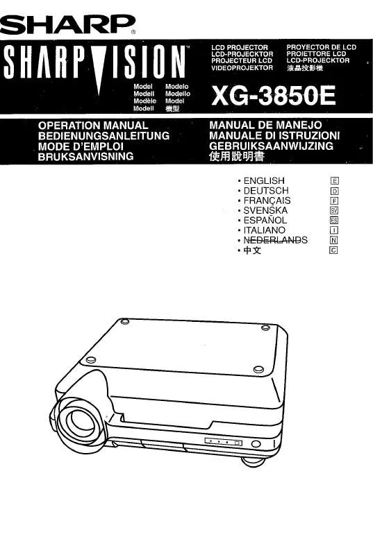 Mode d'emploi SHARP XG-3850E