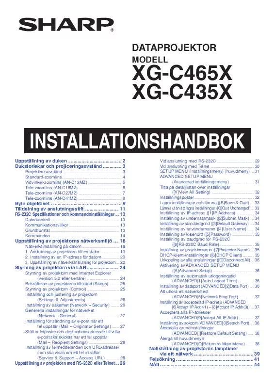 Mode d'emploi SHARP XG-C435X