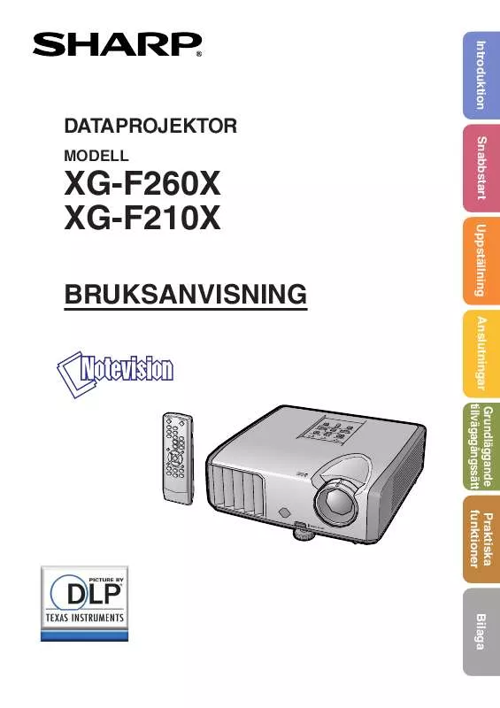 Mode d'emploi SHARP XG-F210X