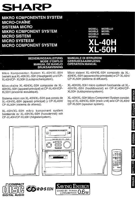 Mode d'emploi SHARP XL-40H