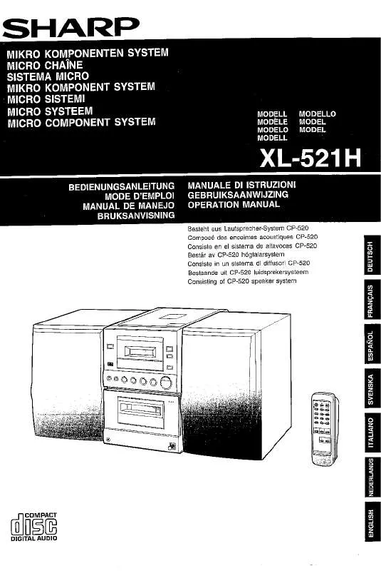 Mode d'emploi SHARP XL-521H