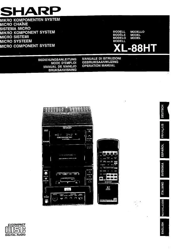 Mode d'emploi SHARP XL-88HT