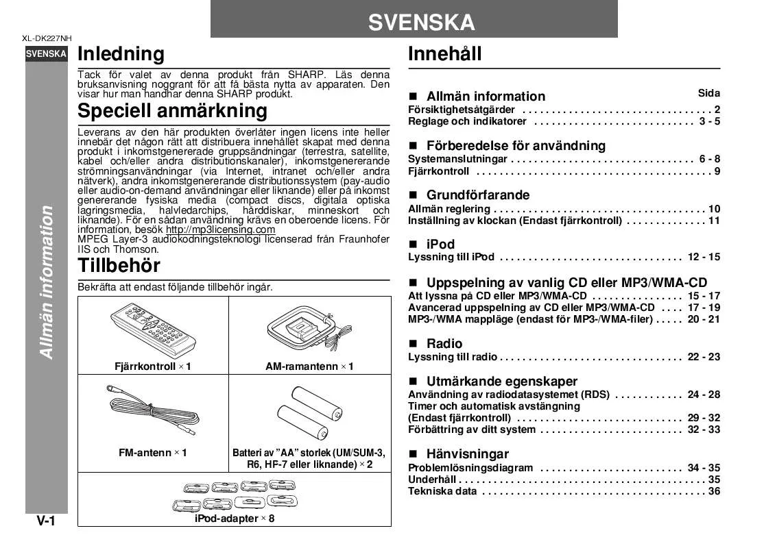 Mode d'emploi SHARP XL-DK227NH