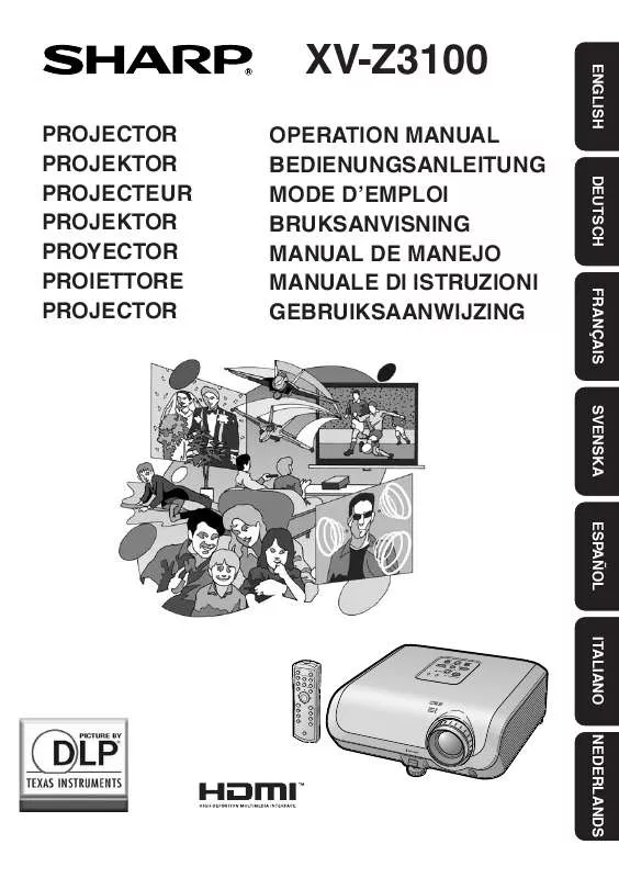 Mode d'emploi SHARP XV-Z3100