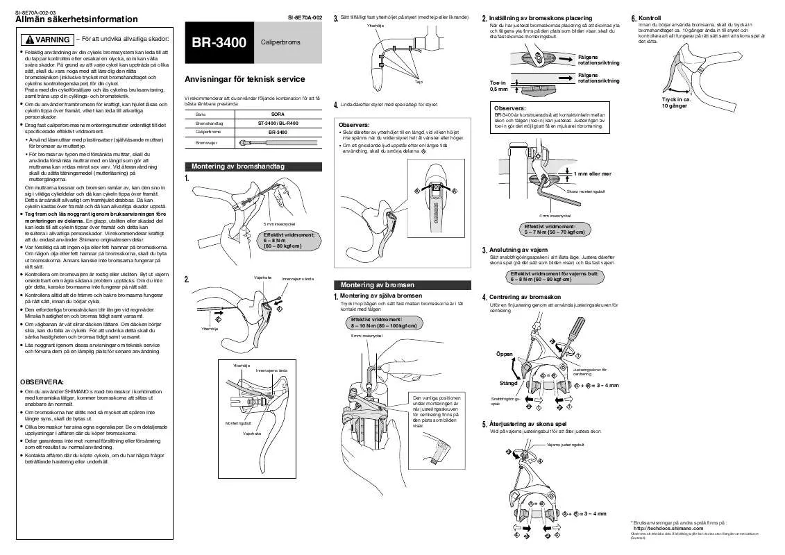 Mode d'emploi SHIMANO BR-3400