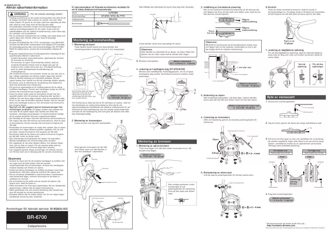 Mode d'emploi SHIMANO BR-6700