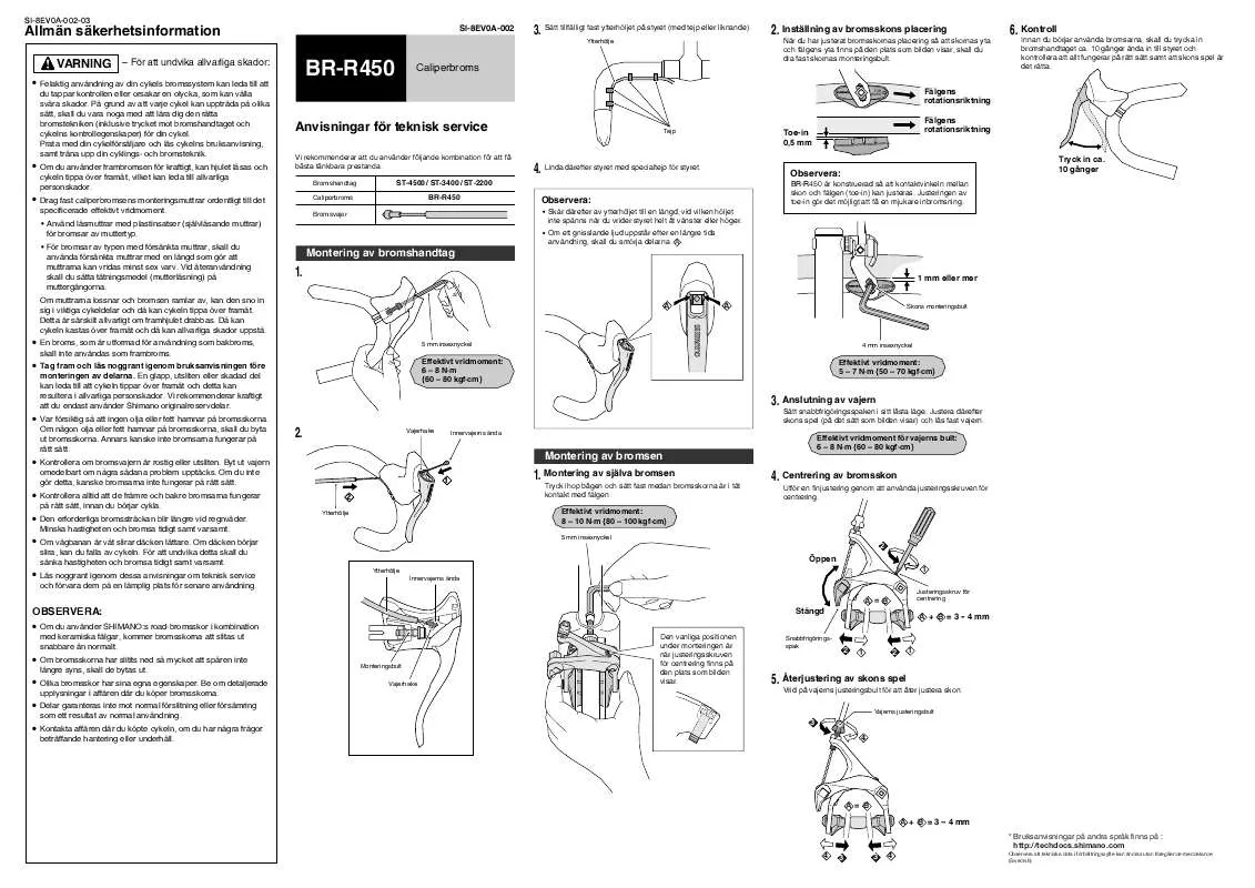 Mode d'emploi SHIMANO BR-R450