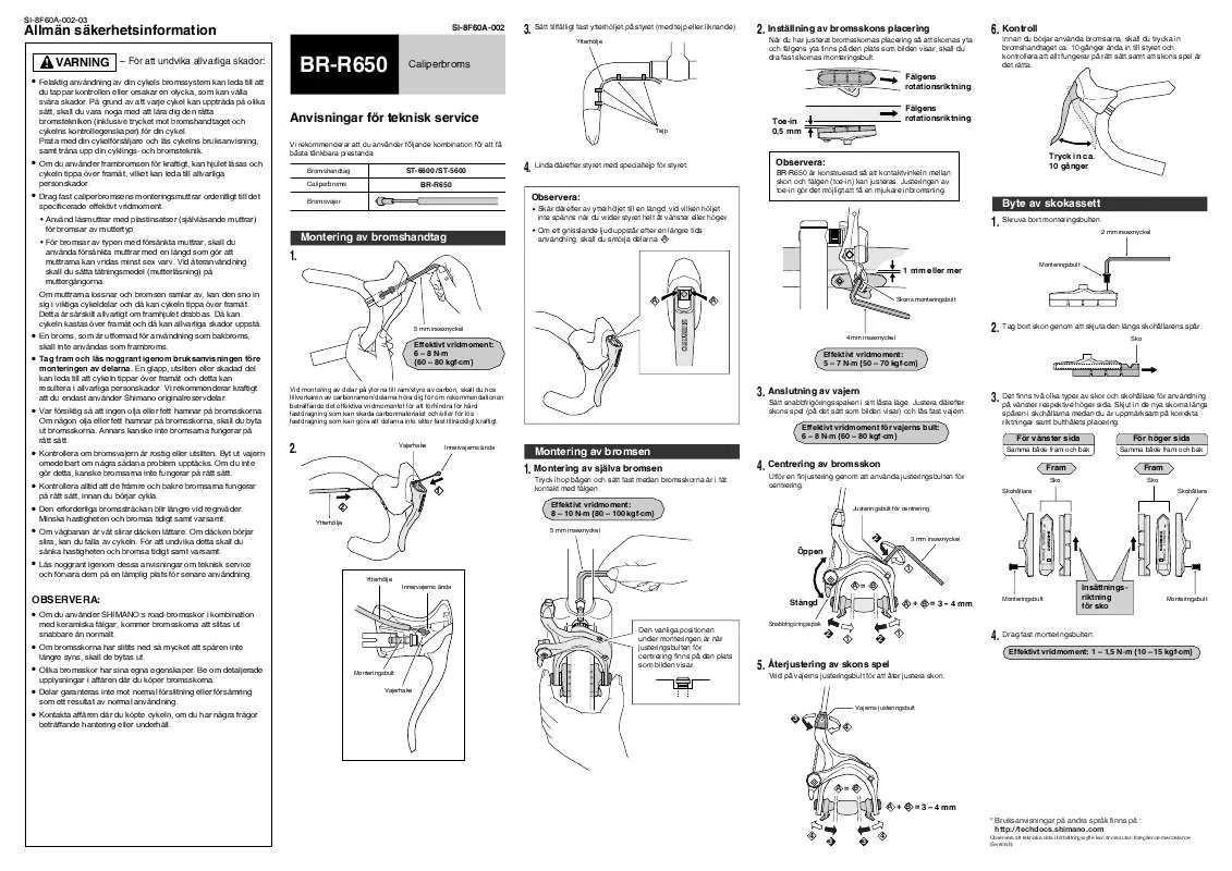 Mode d'emploi SHIMANO BR-R650