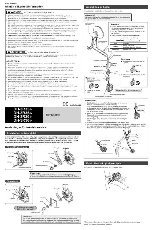 Mode d'emploi SHIMANO DH-3R30-H